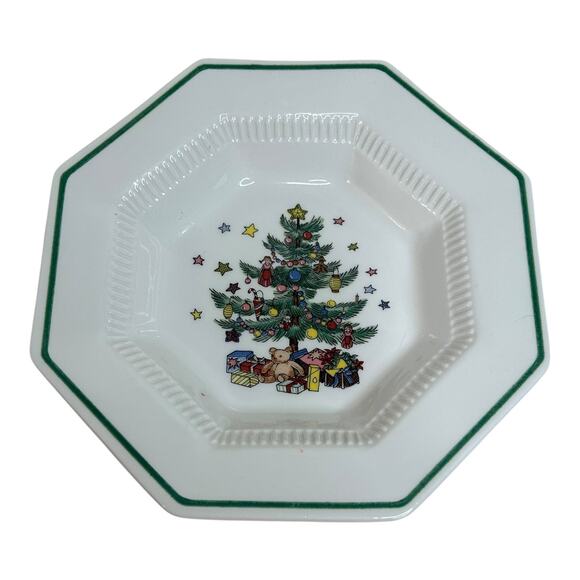 Vintage Nikko Classic Collection Japan Octagon Christmas Tree Small Plate Decor - Picture 1 of 8